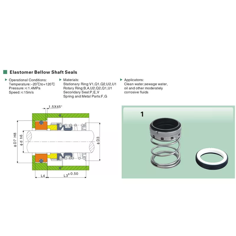 1 Rubber Bellow Mechanical Seal