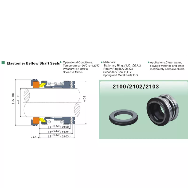 2100 Rubber Bellow Mechanical Seal