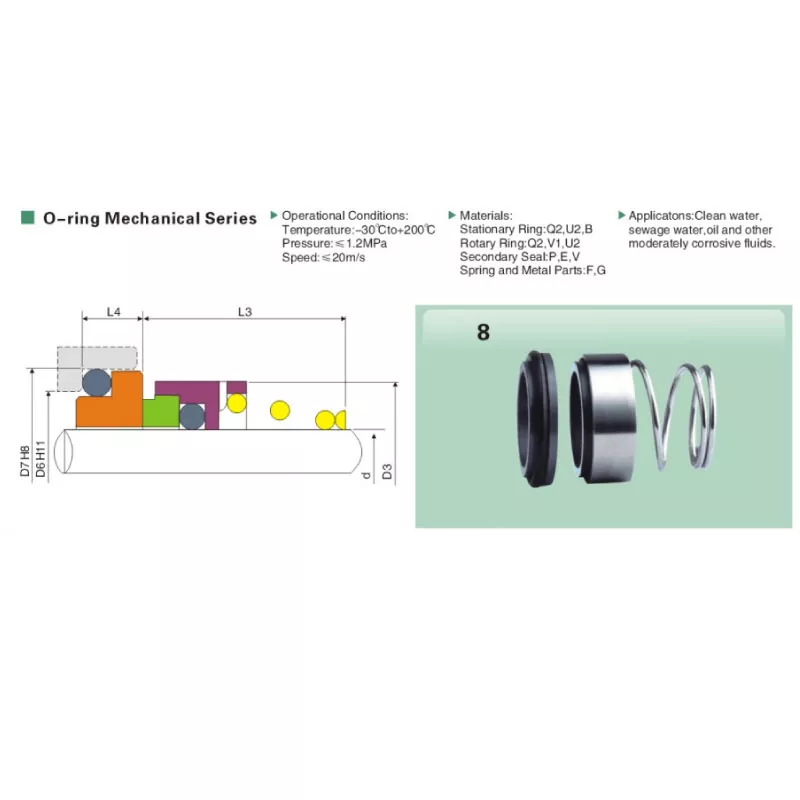 8 Single Spring Mechanical Seal