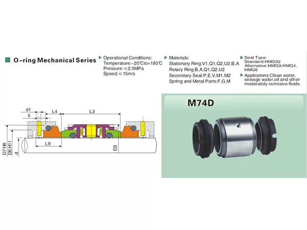 M74D Multi Spring Mechanical Seal