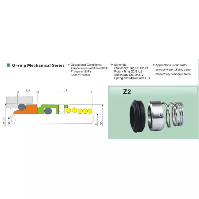 Z2 Single Spring Mechanical Seal